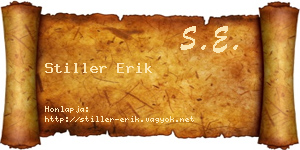 Stiller Erik névjegykártya